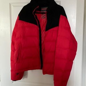 Black Pryamid Red Puffer jacket!!